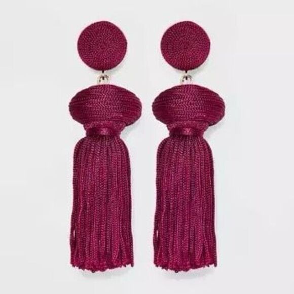 Sugarfix by Baublebar Women’s Purple Nickle Free Dangle Tassel Earrings - Picture 1 of 9
